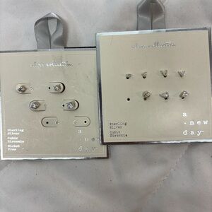 New A new day Silver Colored Earring Sets 8 pairs- missing 3 as noted in pics